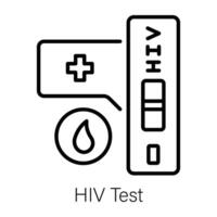 A line style icon of hiv test kit vector
