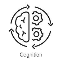 A line style icon of cognition vector