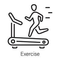 A line icon of treadmill exercise vector