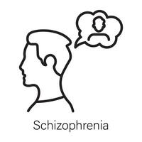 Schizophrenia icon designed in line style vector
