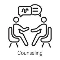 An outline icon of counseling session vector