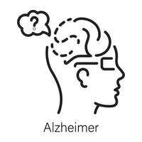 An outline style icon of alzheimer vector