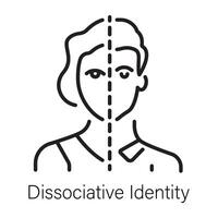 An outline style icon of dissociative identity vector