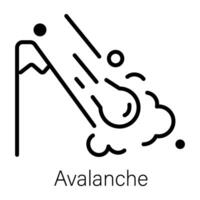 An icon of avalanche in line style vector