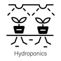 A line style icon of hydroponics vector