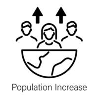 Linear style icon of population increase vector