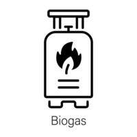 A linear icon of biogas cylinder vector