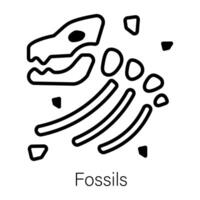 Line style icon of dinosaur fossils vector