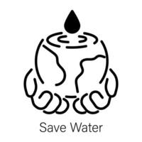 A line style icon of save water vector