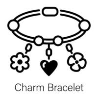 A stylish ruby necklace line icon vector