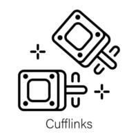 An outline icon of cuff links vector