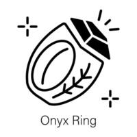 Linear style icon of onyx ring vector