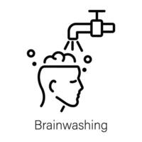A line style icon of brainwashing vector