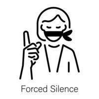 A line style icon of forced silence vector