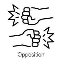 An icon of opposition parties in line style vector