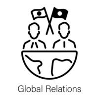 Global relations icon designed in line style vector