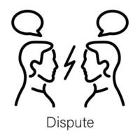 An outline style icon of dispute vector