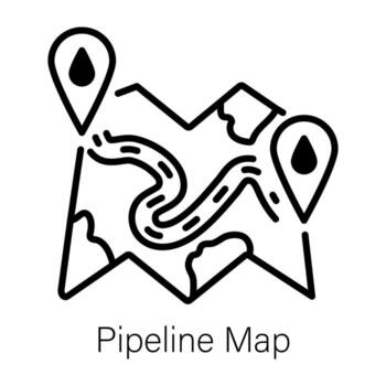un icono de tubería mapa en línea estilo vector
