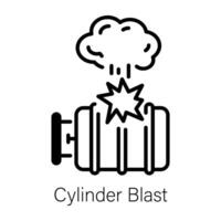 An icon of cylinder blast in line style vector
