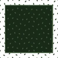 square frame with green leaves vector
