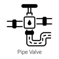 A linear icon of pipe valve vector
