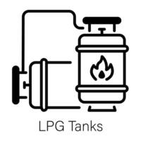 Line style icon of lpg gas tanks vector