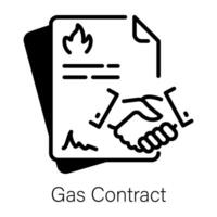 Gas contract icon designed in outline style vector