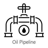 A line style icon of oil pipeline vector