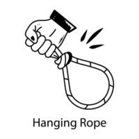 A hanging rope icon designed in glyph style vector