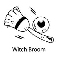 A glyph style icon of witch broom vector