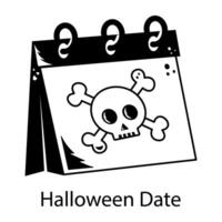 A halloween date icon designed in sketchy style vector
