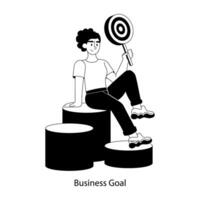 A flat style illustration of business goal vector