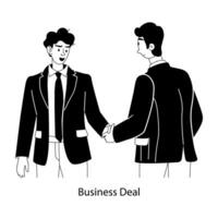 Character based flat illustration of business deal vector