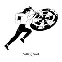 Employee setting goal illustration in flat style vector