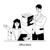 Character based flat illustration of office work vector