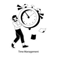 A flat illustration of time management vector
