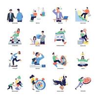 A flat style illustration of team solution vector