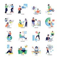 A flat style illustration of team solution vector