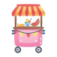 A flat style icon of food cart vector