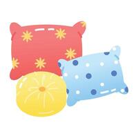 A flat style icon of pillows vector