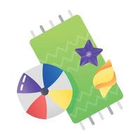 A flat style icon of beach accessories vector