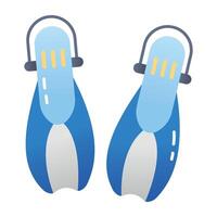 An icon of diving fins in flat style vector