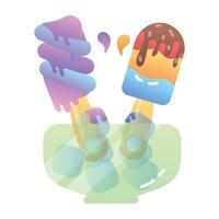 Ice popsicles icon designed in flat style vector