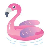 A flat style icon of cute swan vector