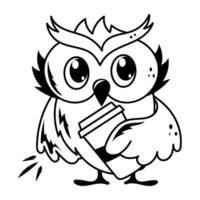 Doodle style cartoon of wisdom bird vector
