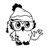A hand drawn style icon of strigiformes vector