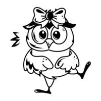 A hand drawn style icon of strigiformes vector