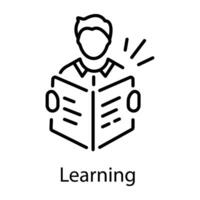 A line style icon of learning vector