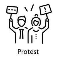 A rock gesture outline style icon vector