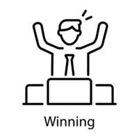 A rock gesture outline style icon vector